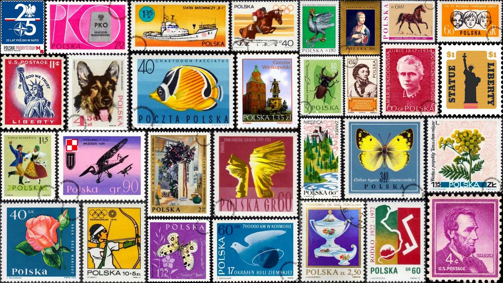 Postage stamps puzzle online from photo
