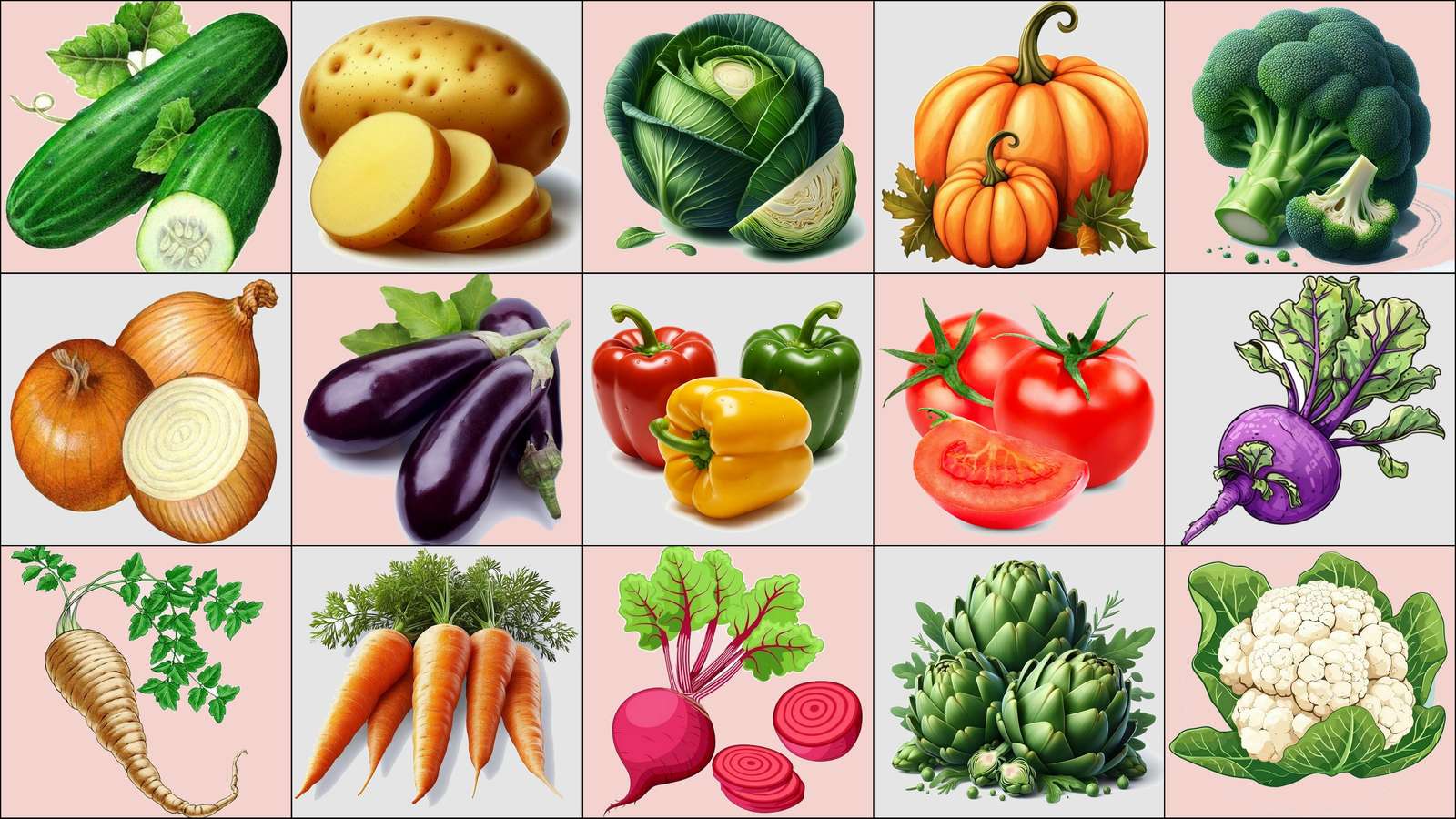 Vegetables- online puzzle