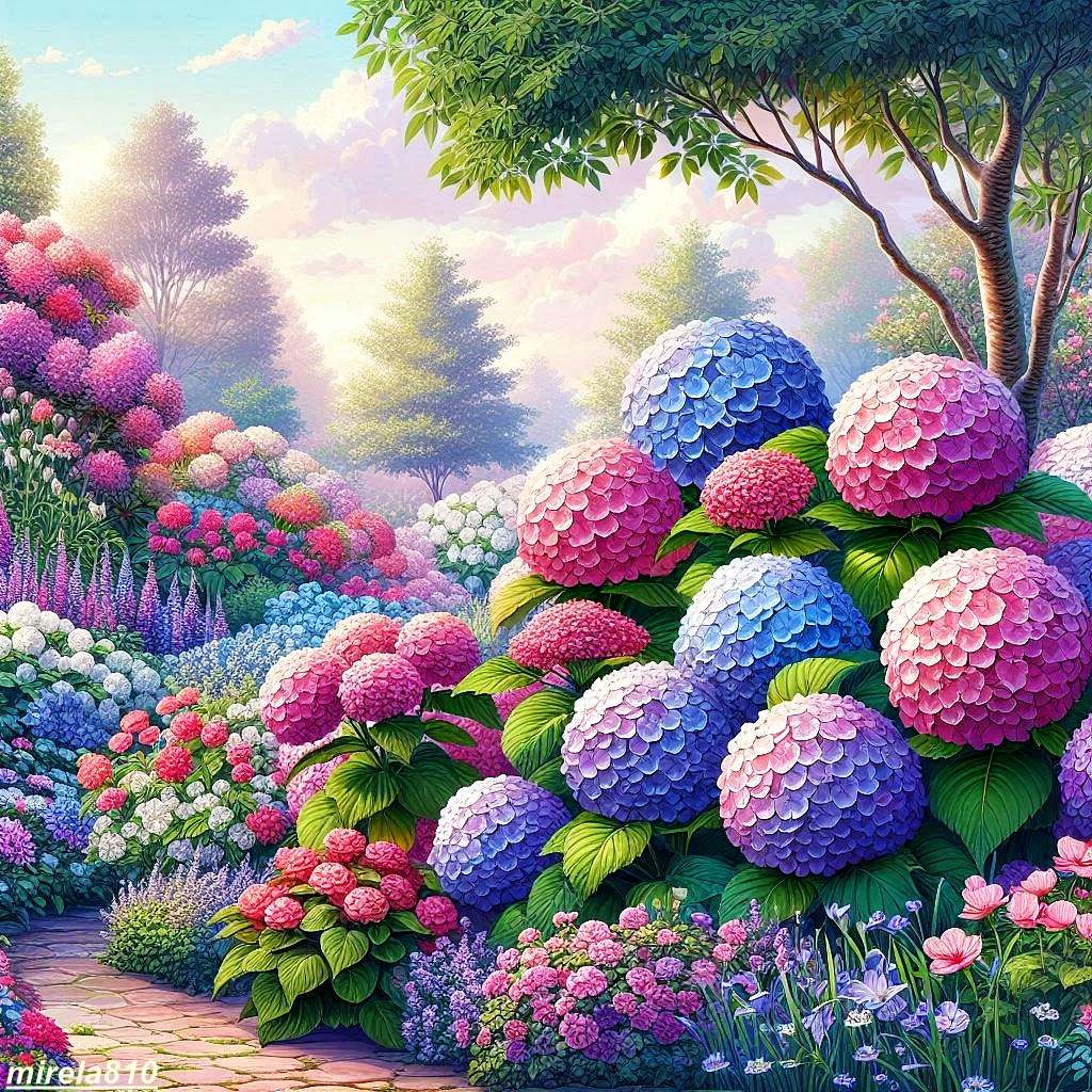 Світ у гортензії скласти пазл онлайн з фото