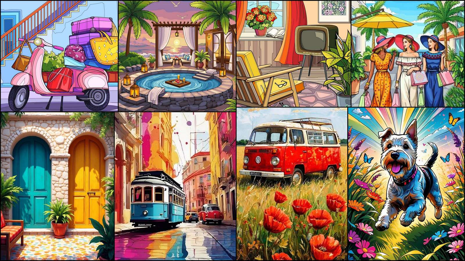 Turquoise and yellow door puzzle online from photo