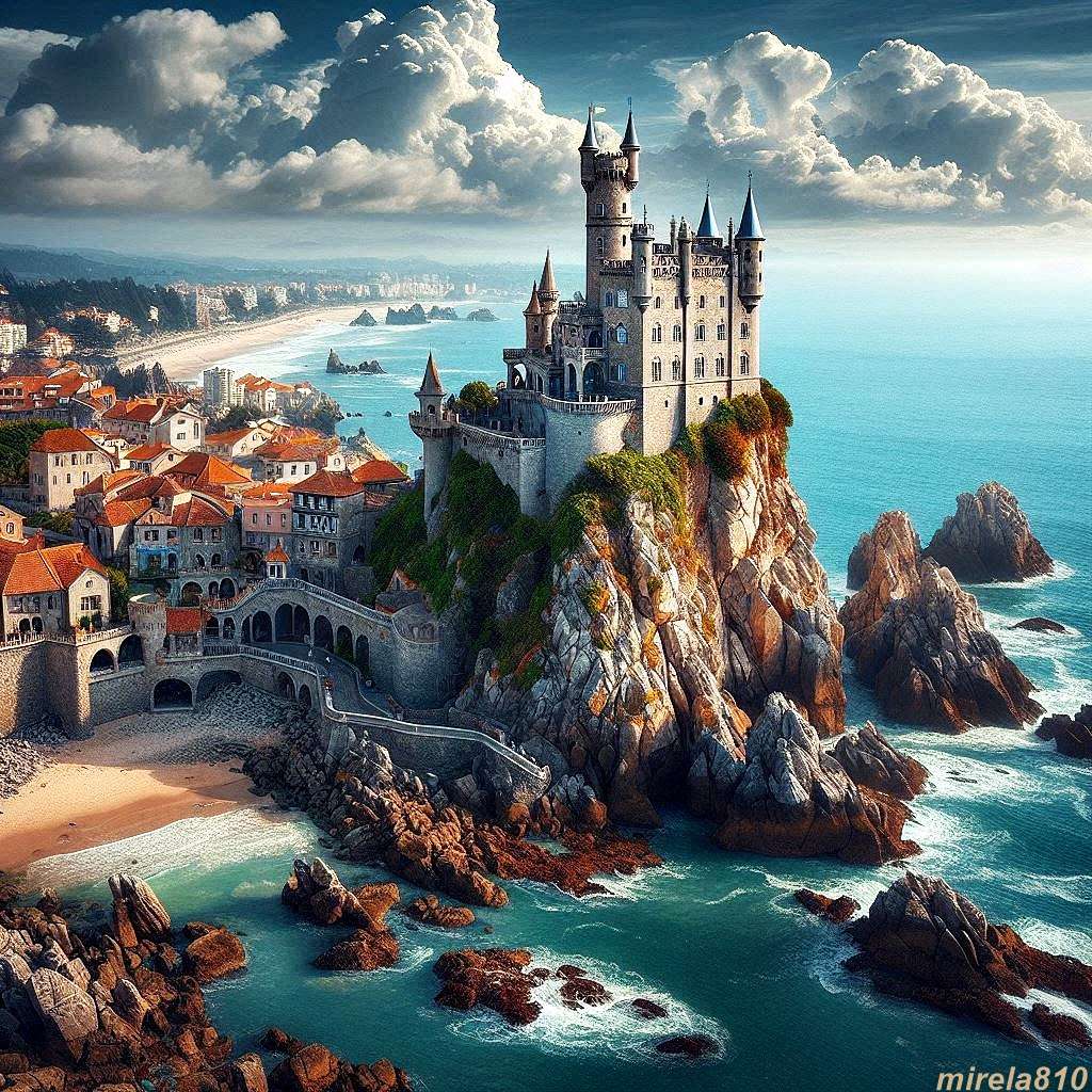 Castle on the rocks puzzle online from photo