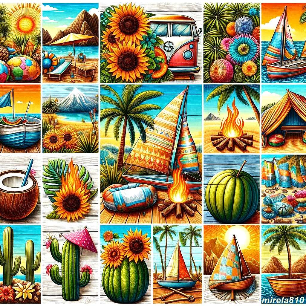 Summer collage puzzle online from photo