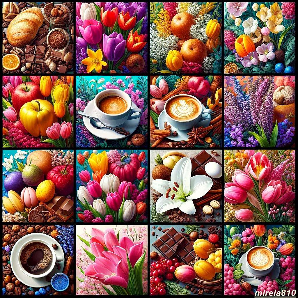 Caffè e fiori puzzle online