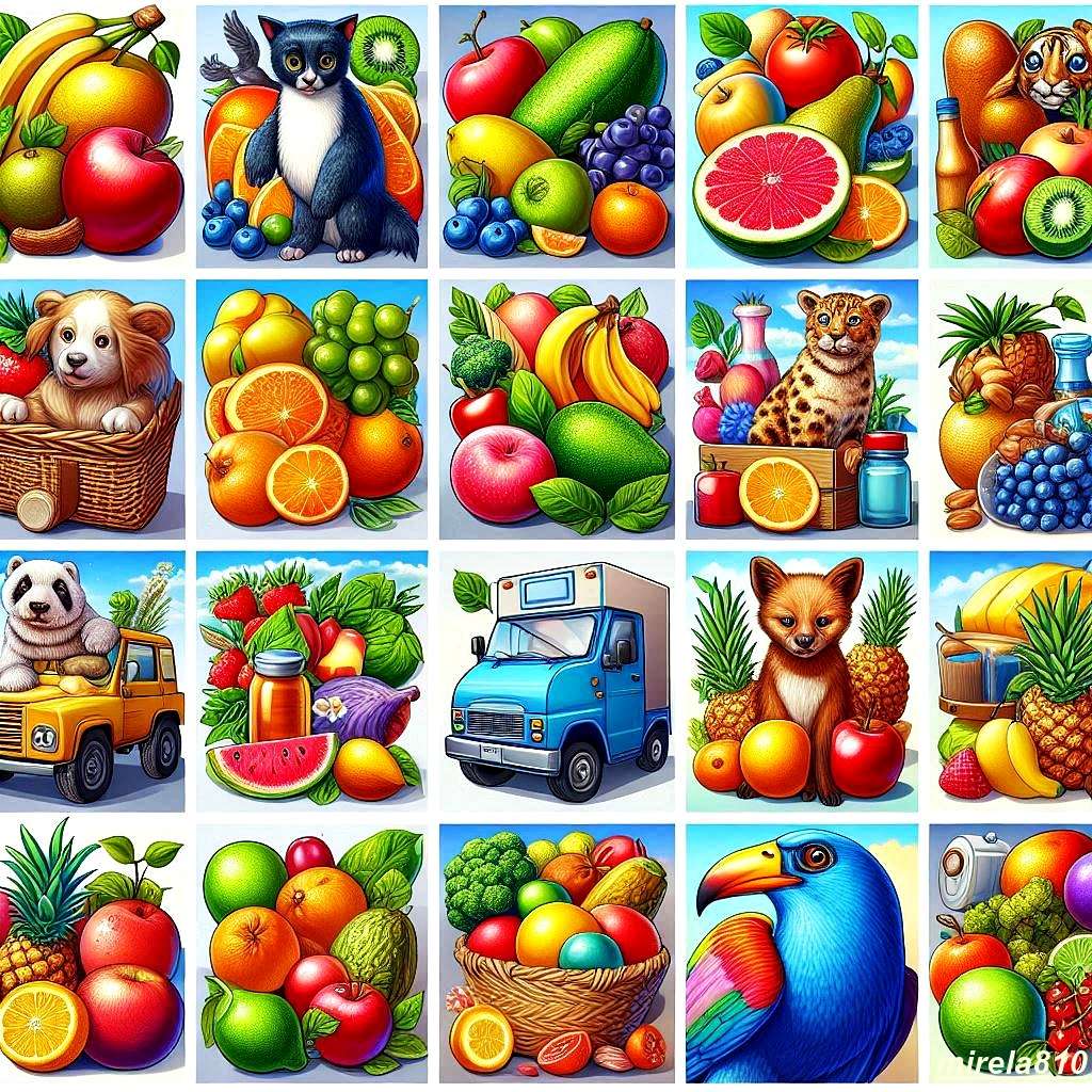 Travel in fruit puzzle online from photo