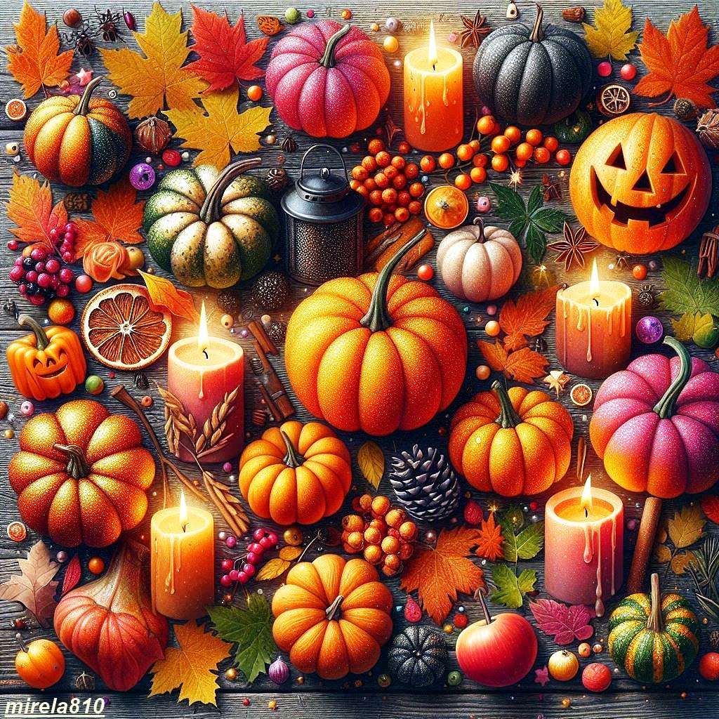 Pumpkin collage puzzle online from photo