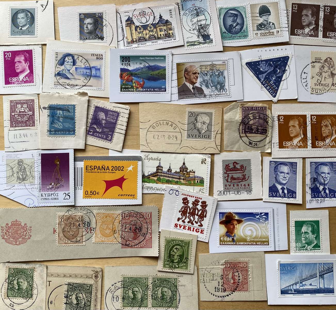 Znaczki pocztowe puzzle online ze zdjęcia