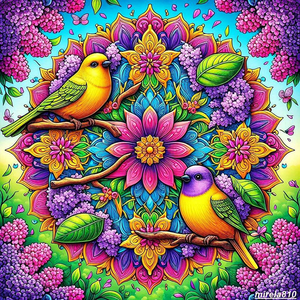 Mandala, kwiaty puzzle online