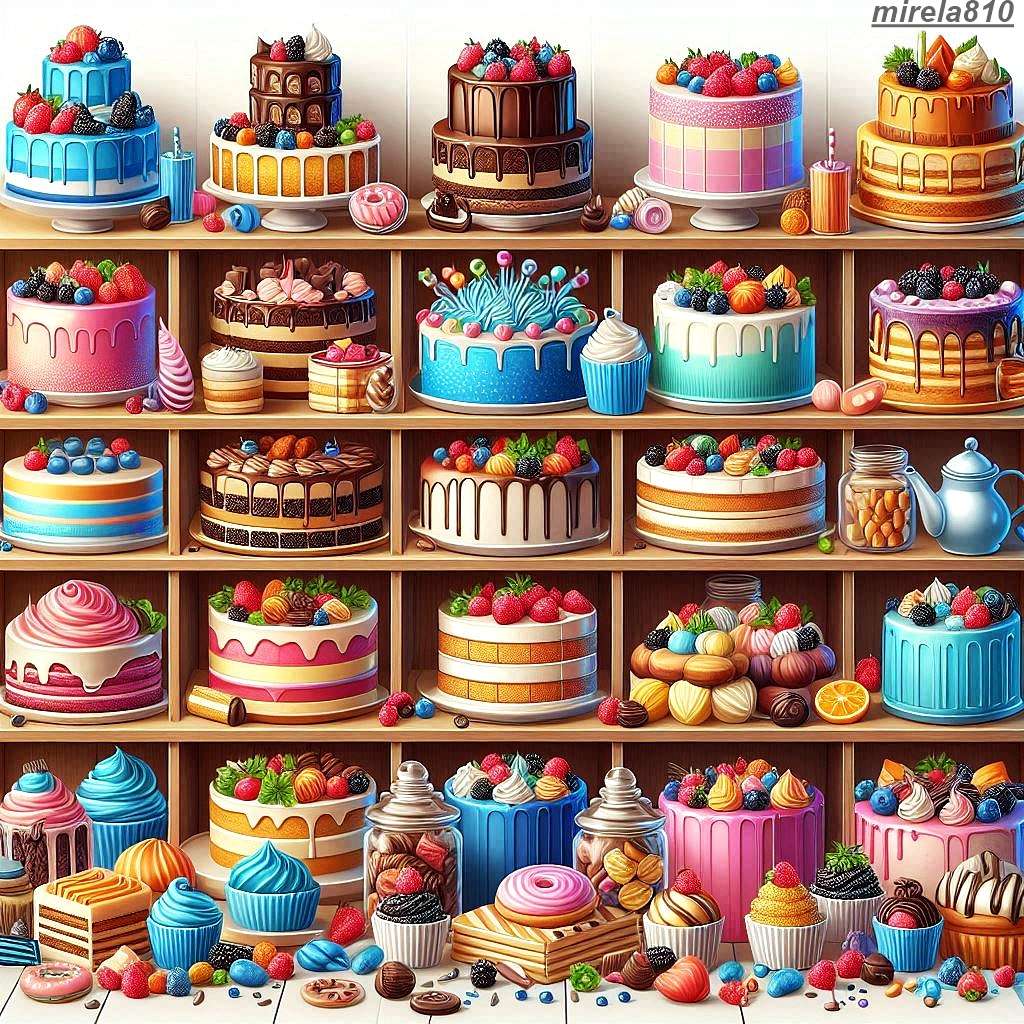 Sweet cakes puzzle online from photo