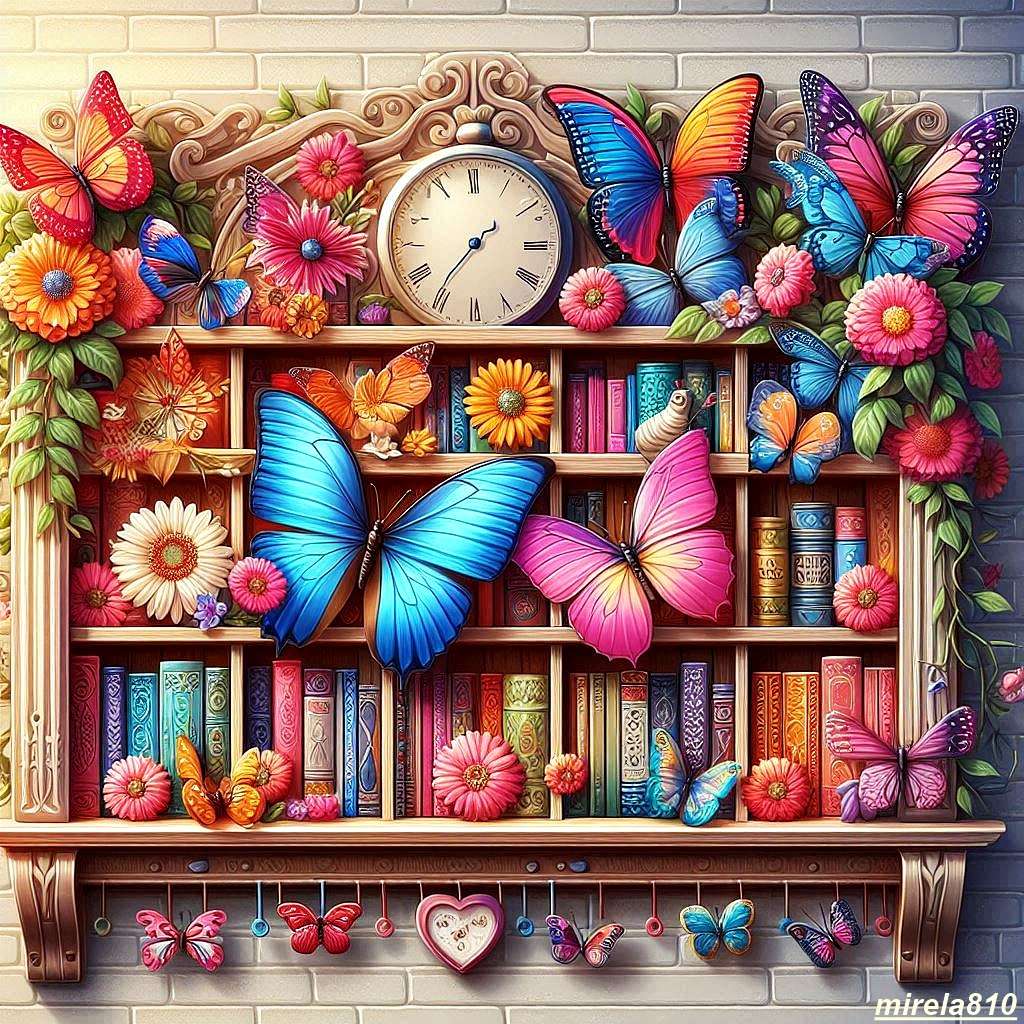 Colored shelf puzzle online from photo