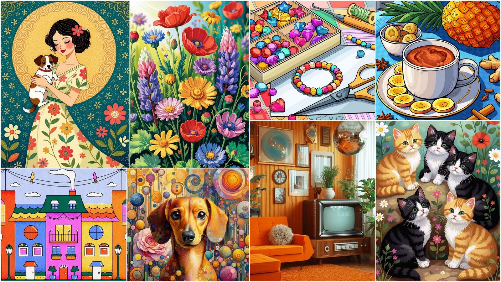 A girl with her dog puzzle online from photo