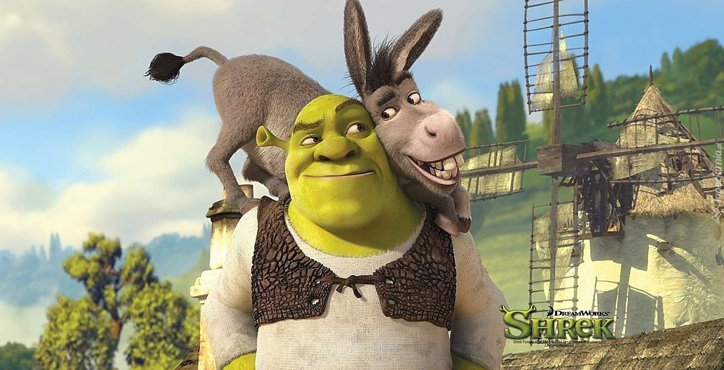 Shrek i osioł puzzle online ze zdjęcia