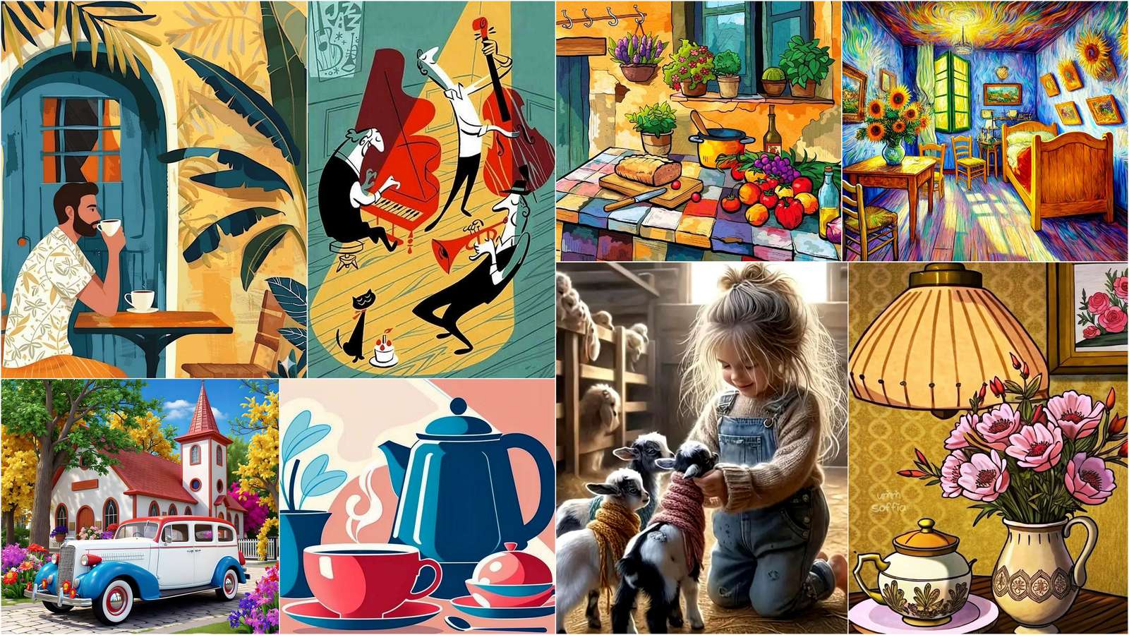 Dívka a kozy puzzle online z fotografie