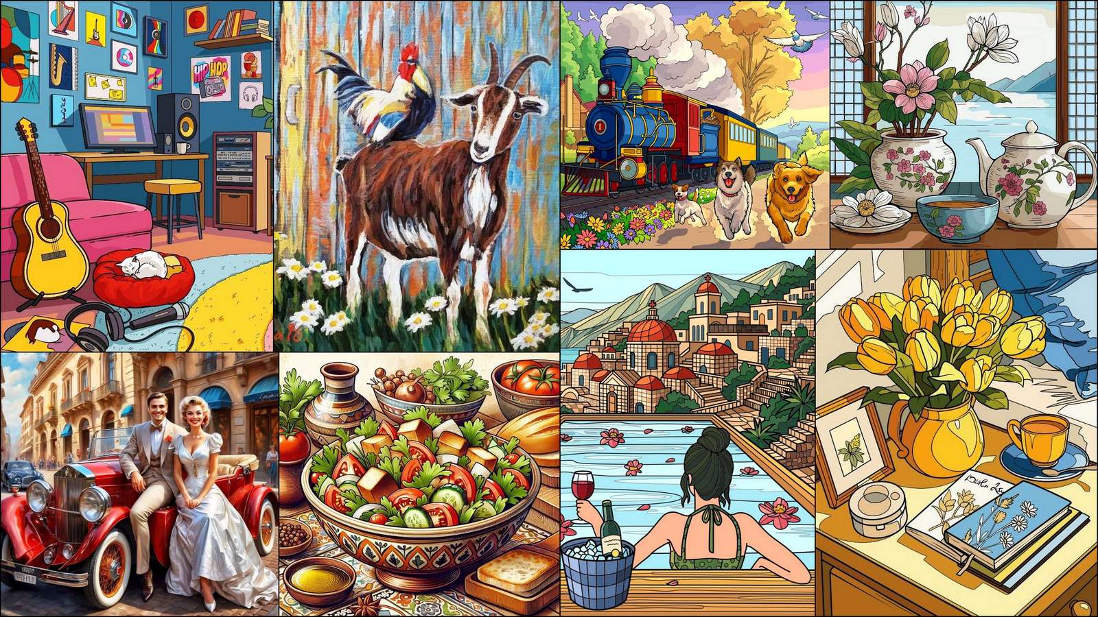 Capra e gallo puzzle online