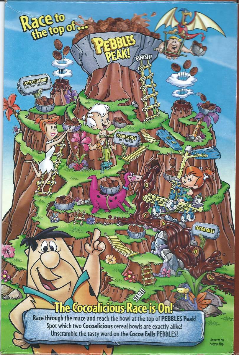 Cocoa Pebbles™ cereal box fun online puzzle