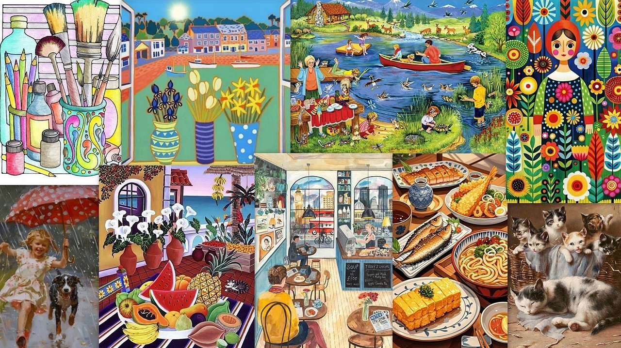 Collage of images online puzzle