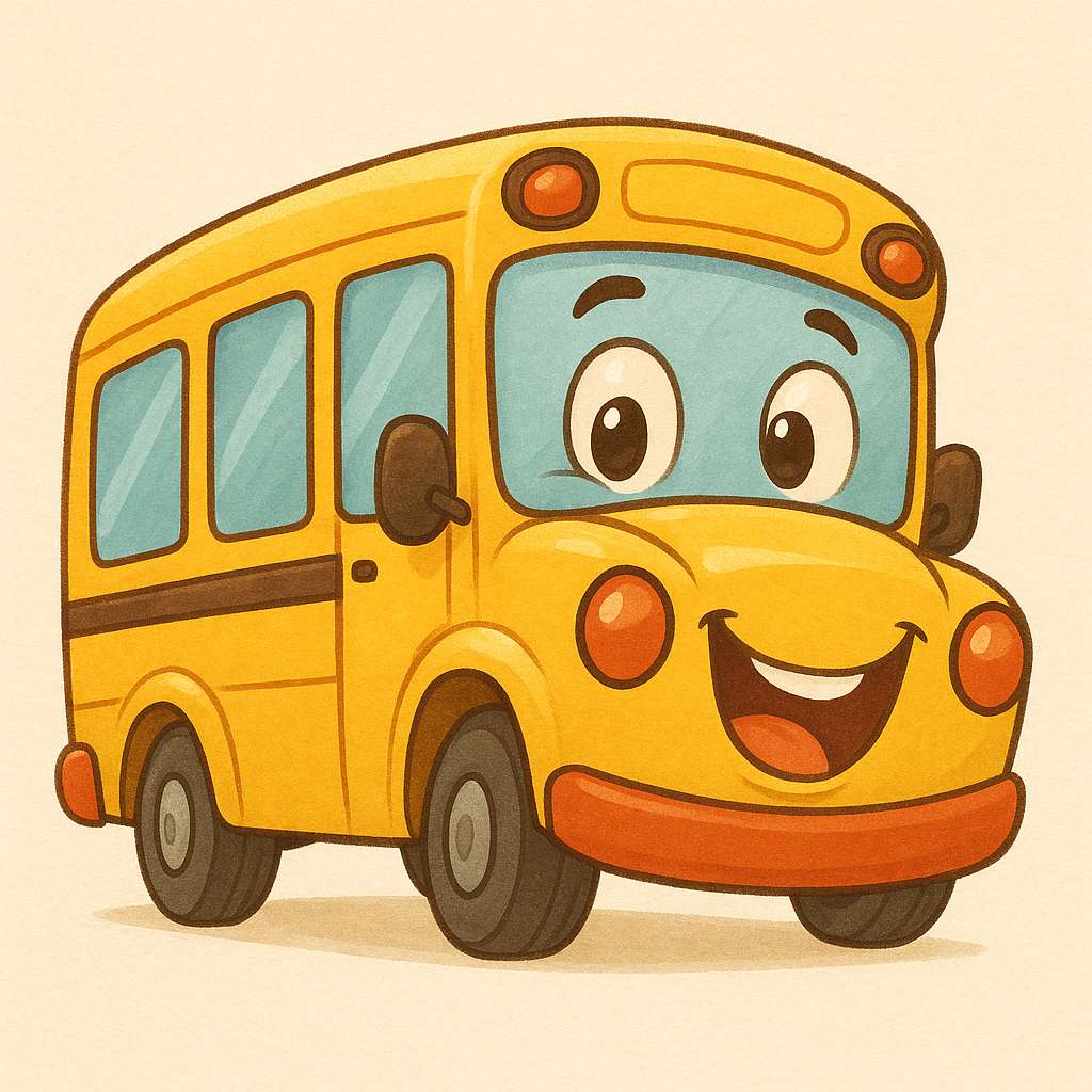 Грайливий автобус скласти пазл онлайн з фото
