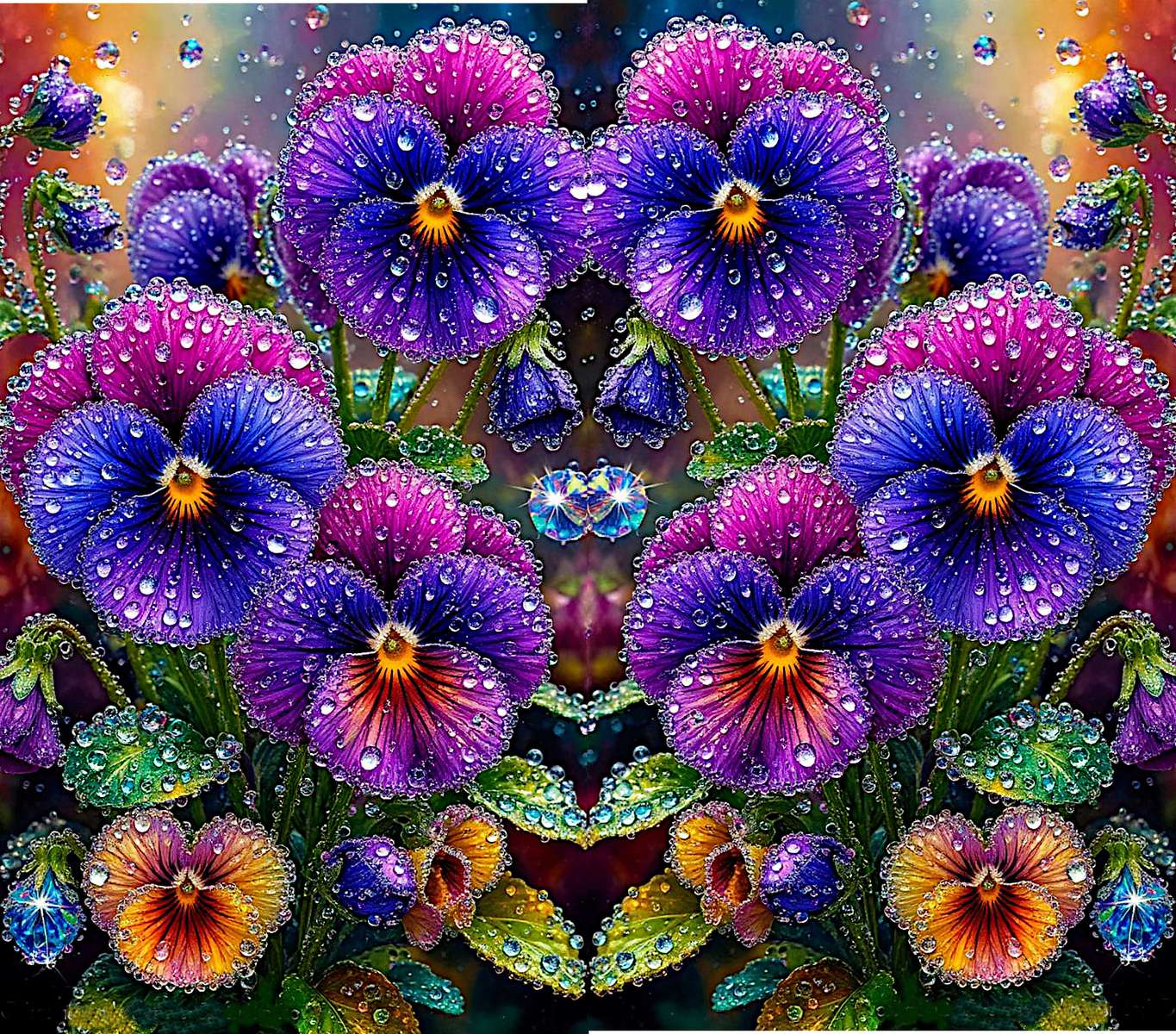 A bouquet of pansies puzzle online from photo