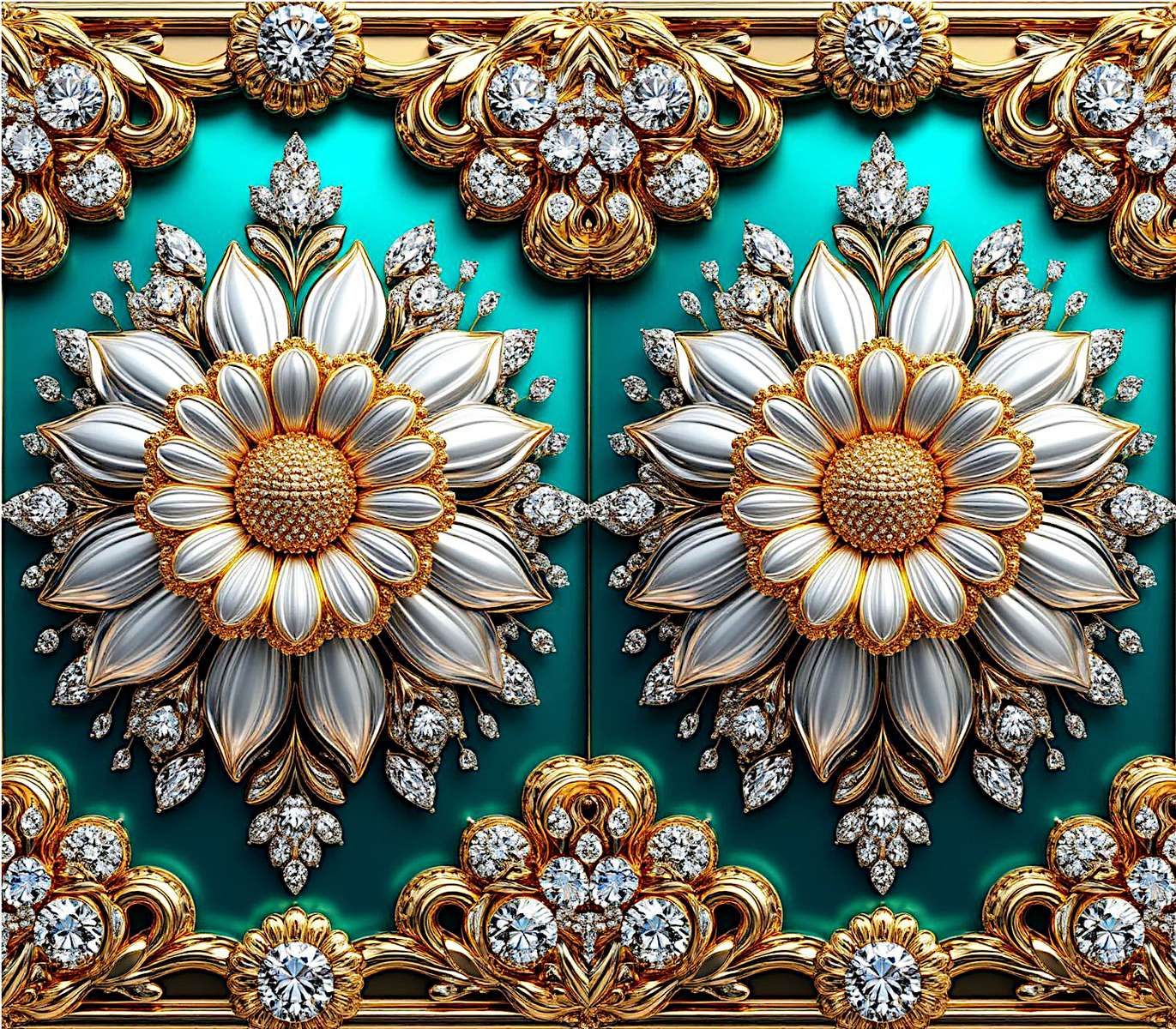 jewelry, flowers, online puzzle