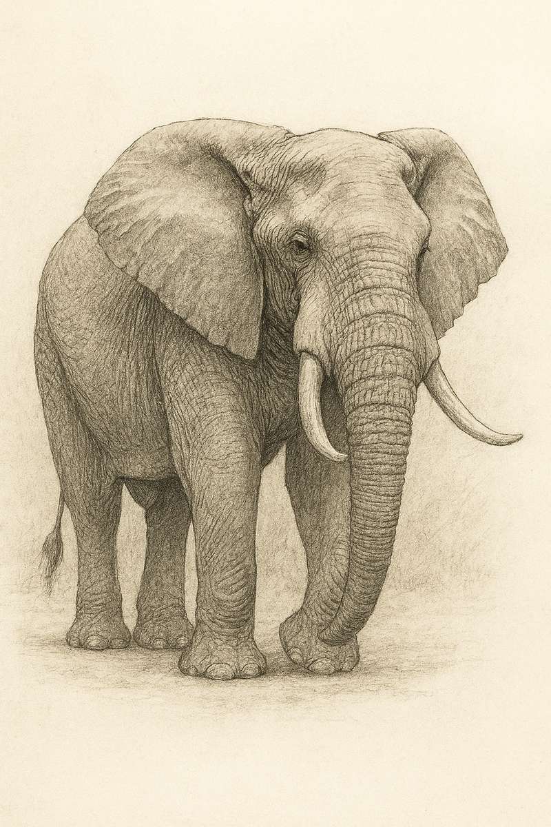 A majestic creature with a massive body - an elephant online puzzle