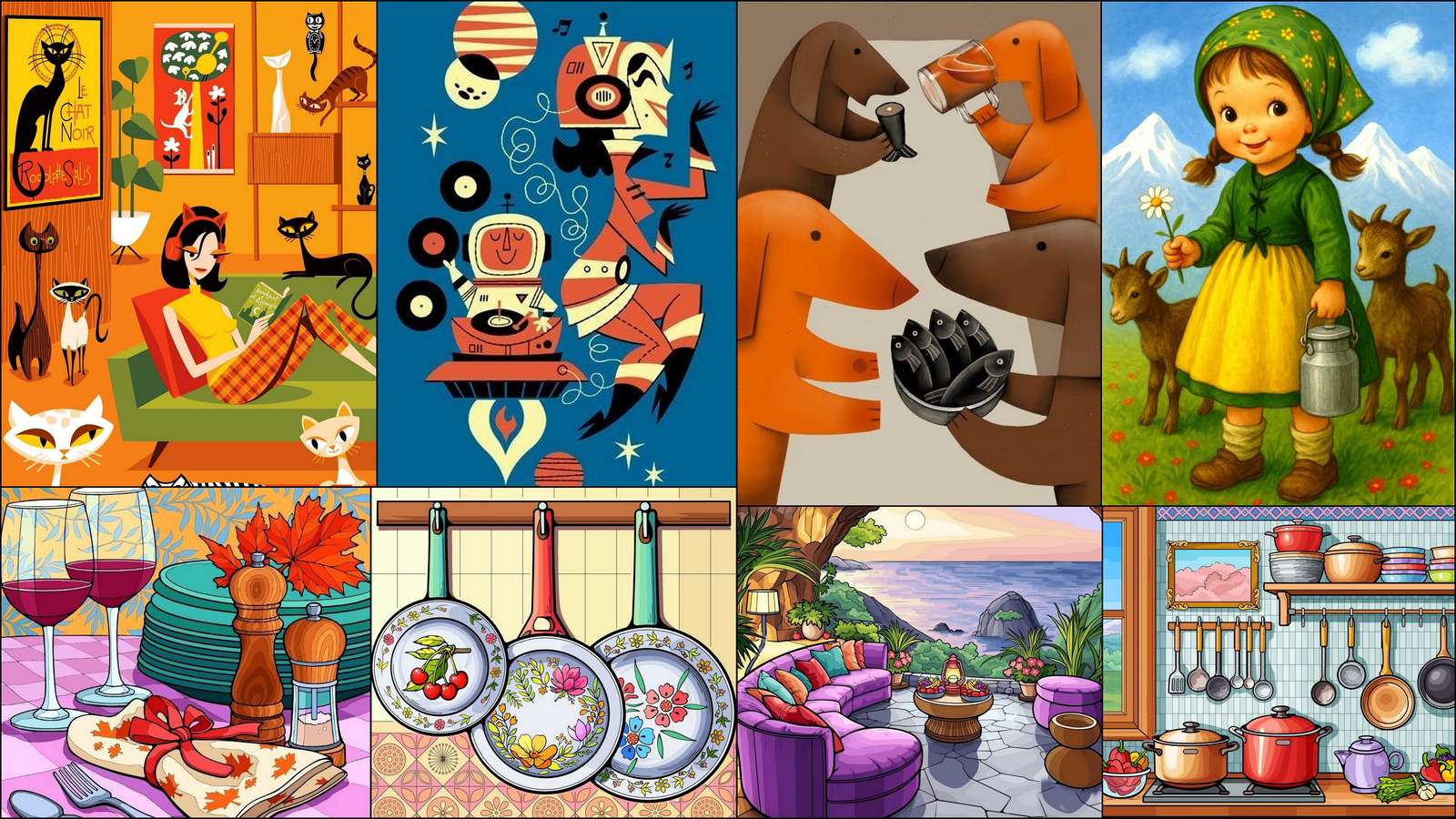 Cats, dogs and goats online puzzle