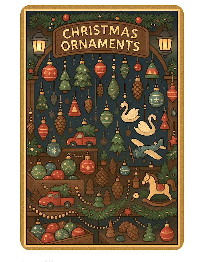 Christmas ornaments puzzle online from photo