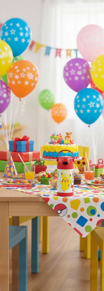 Пляшка з водою для вечірки на день народження Pokemon онлайн пазл