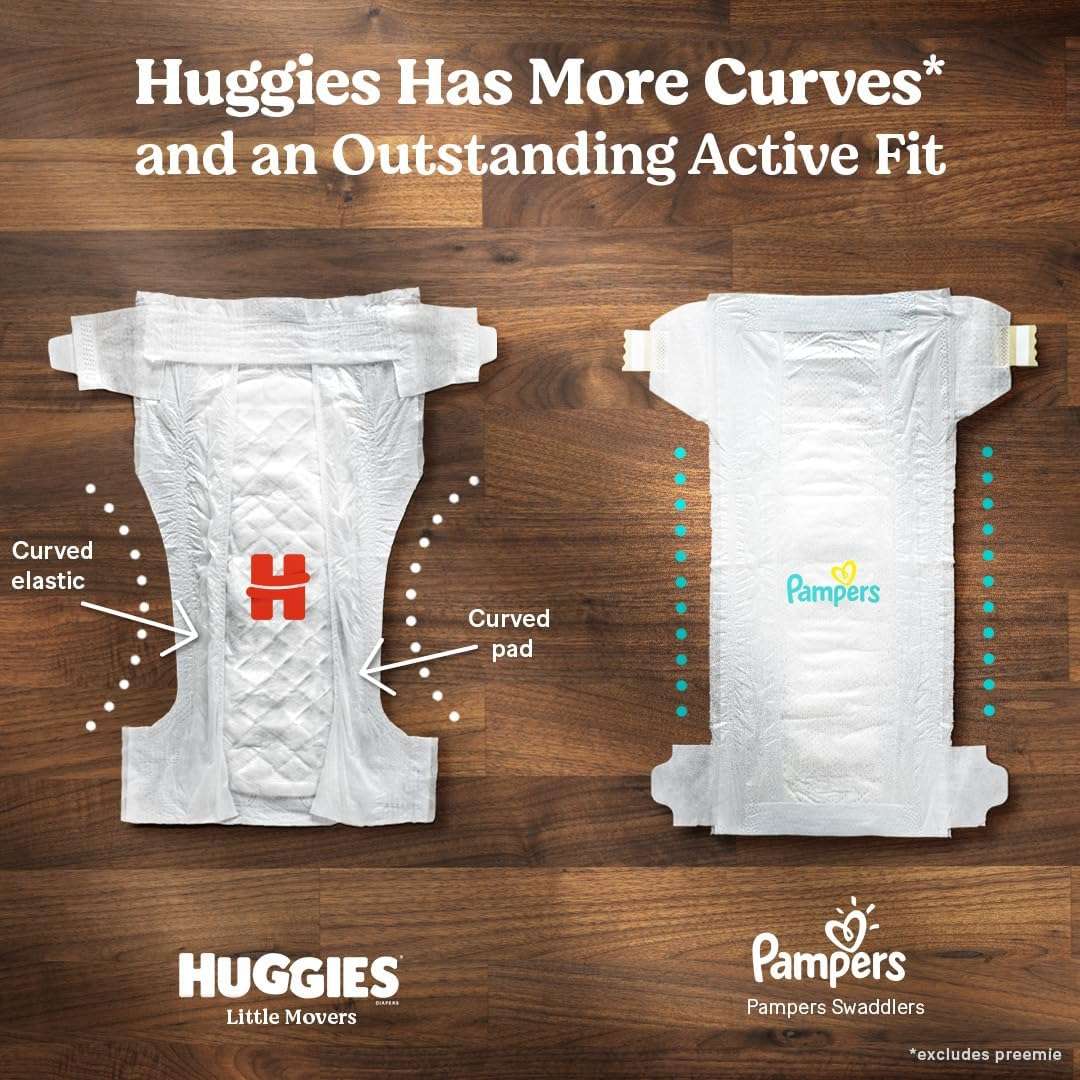 Huggies Little Movers Vs Pampers Swaddlers пазл онлайн из фото