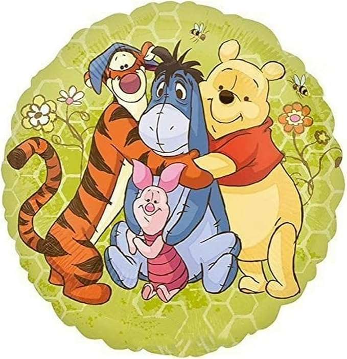 Balão de festa de aniversário infantil do Ursinho Pooh puzzle online a partir de fotografia