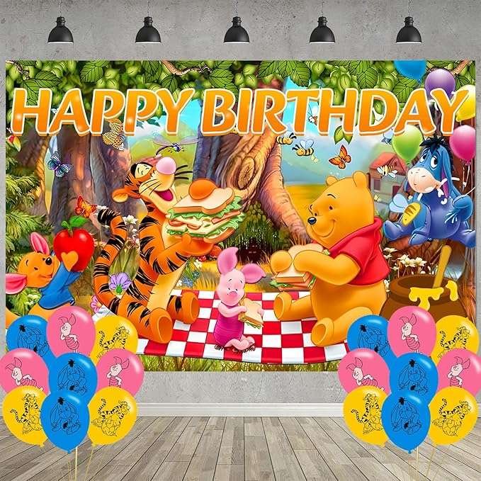 Conjunto de decoração de aniversário de 19 peças do Ursinho Pooh puzzle online