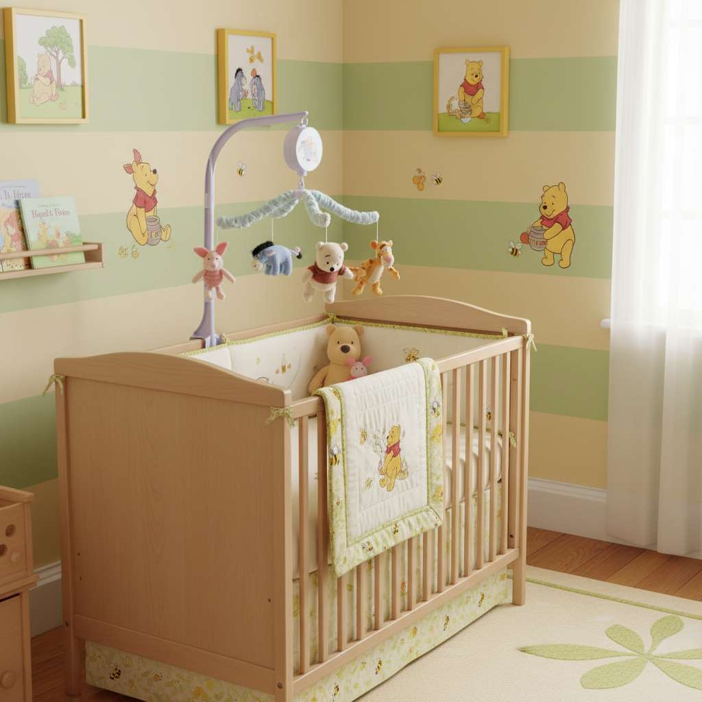 Berçário temático do Ursinho Pooh puzzle online a partir de fotografia