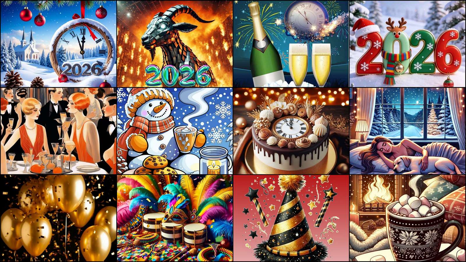 Ευτυχισμένο το νέο έτος online παζλ