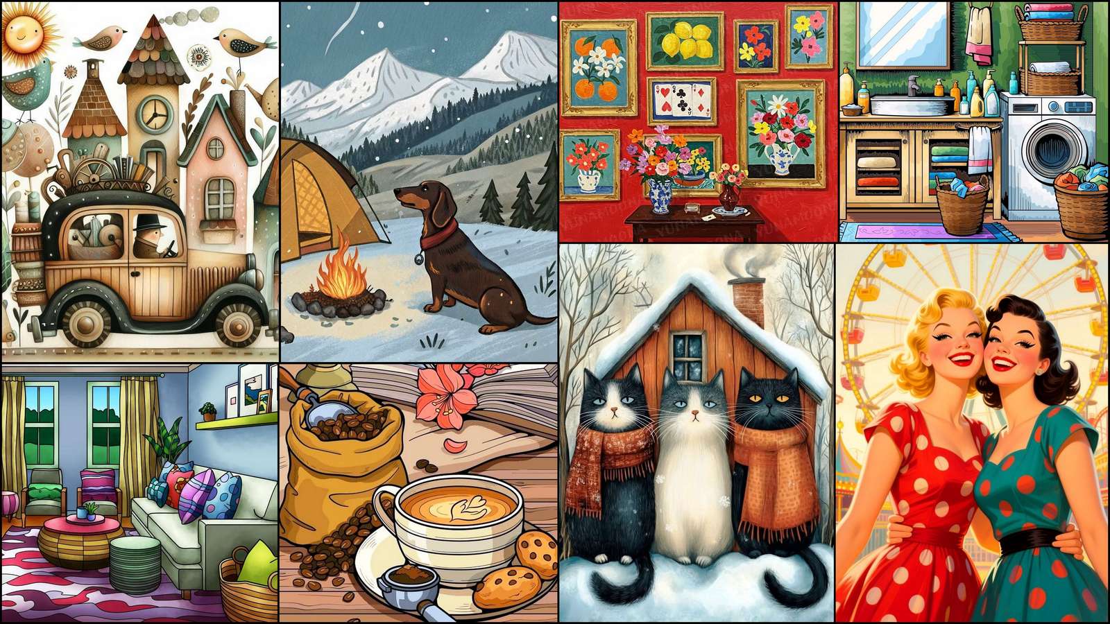 Δίπλα στη φωτιά online παζλ