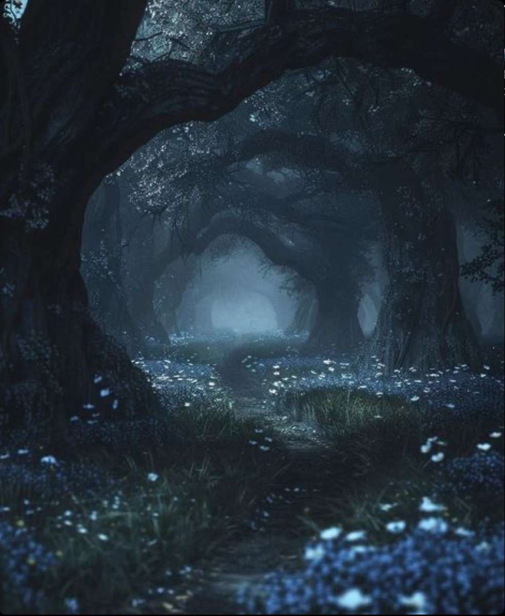 Blått träd Pussel online