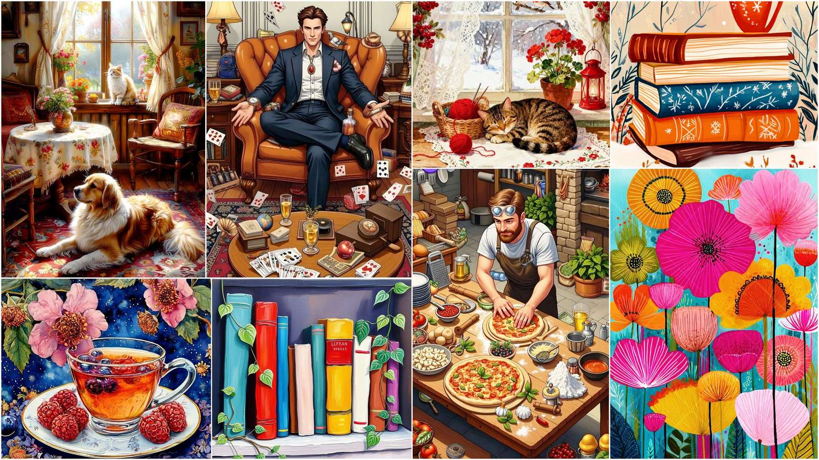 Böcker' Pussel online