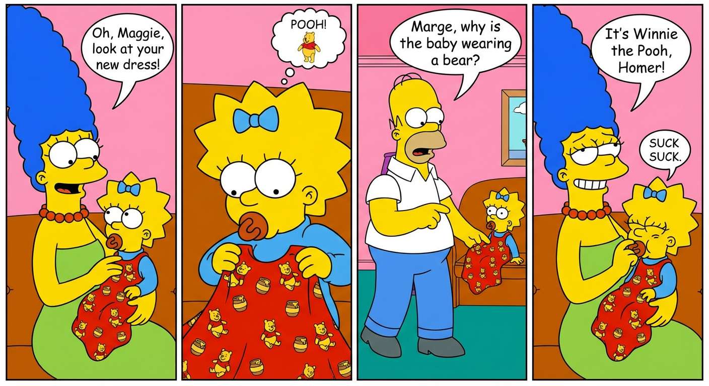 Medvídek Pú Maggie Simpson puzzle online z fotografie