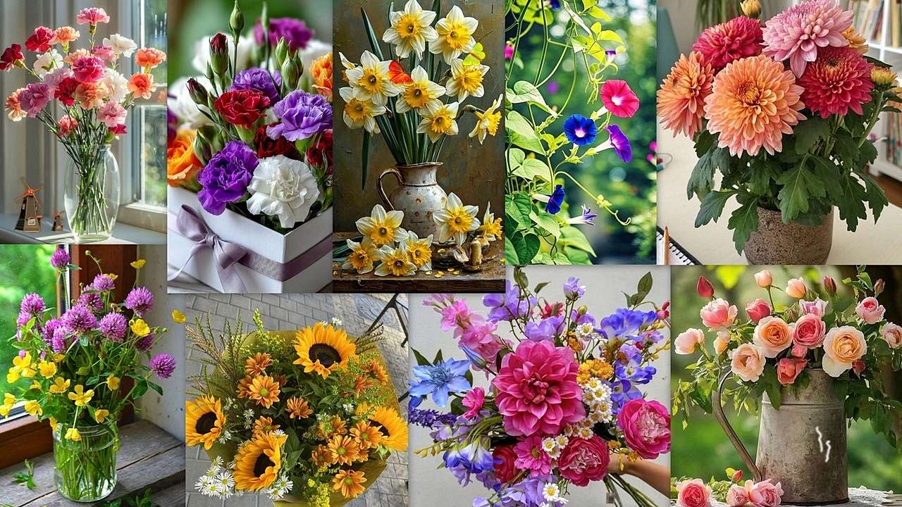 Mélange floral puzzle en ligne à partir d'une photo