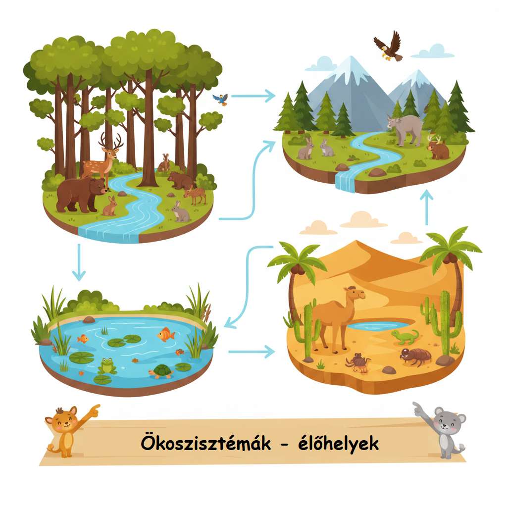 Ökoszisztémák - élőhelyek puzzle online a partir de fotografia