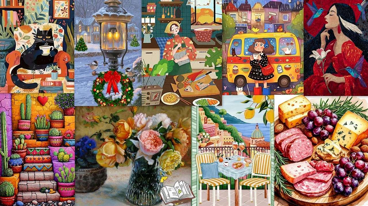 Colaj de imagini puzzle online