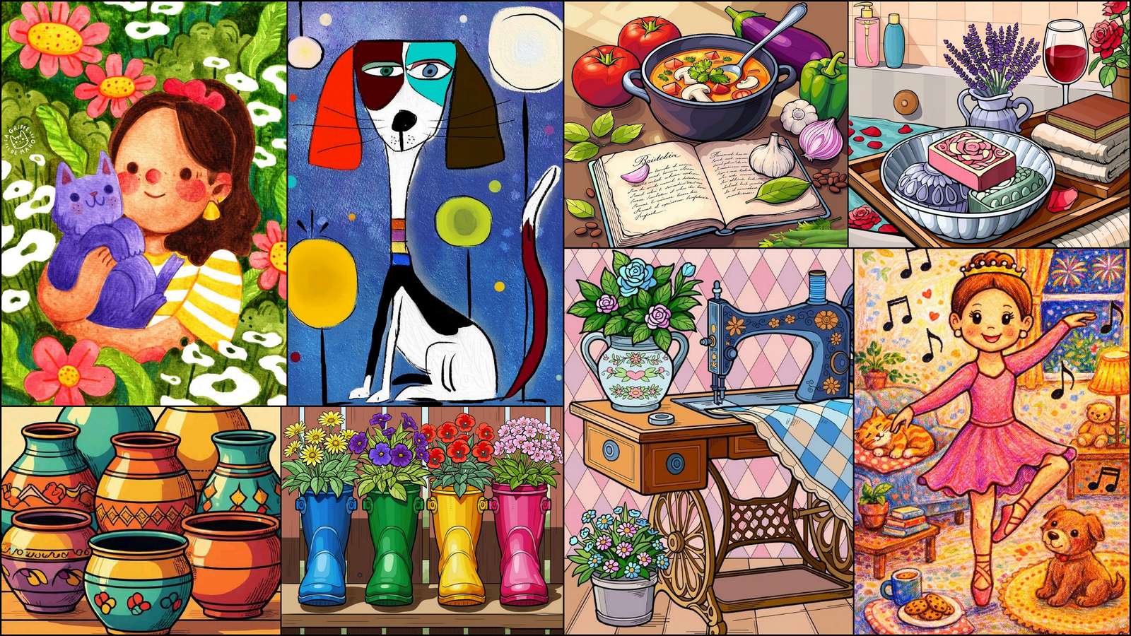 Fialová kočka online puzzle