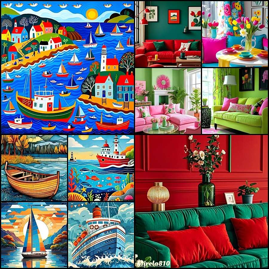 Picture with a boat puzzle online from photo