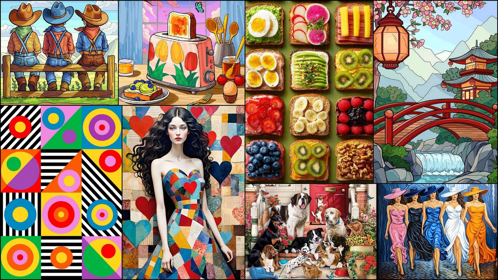 Drei Cowboys Online-Puzzle vom Foto