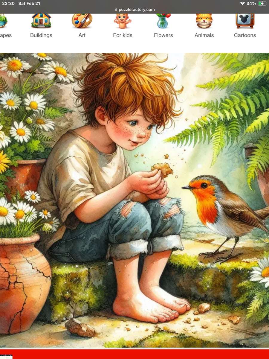 Pojke och fågel Pussel online