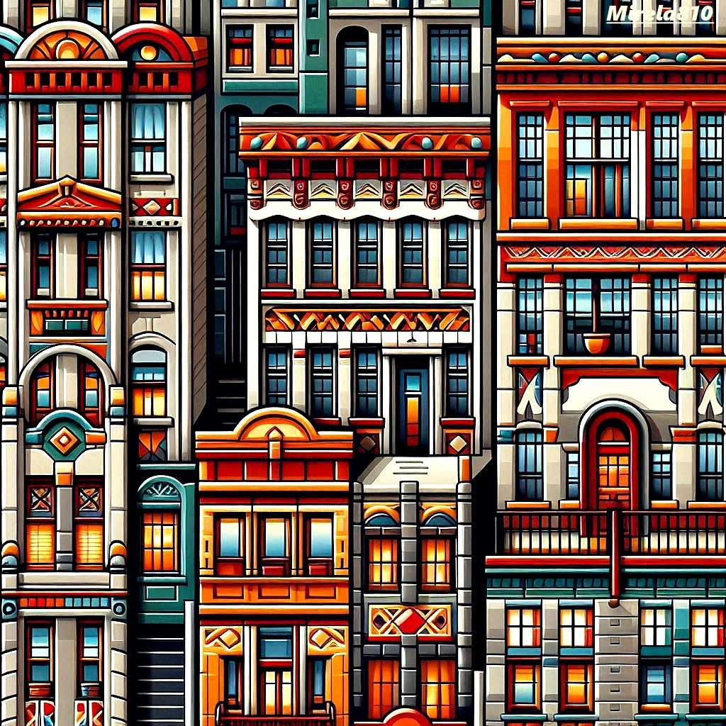 Casă de locuit în oraș puzzle online