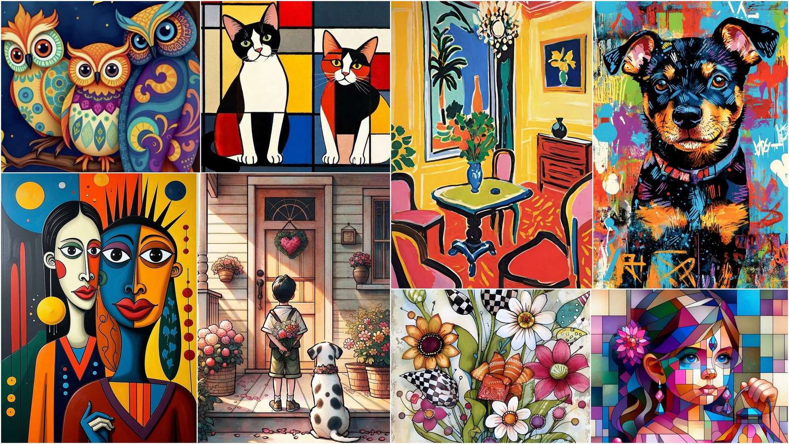 Three owls puzzle online from photo