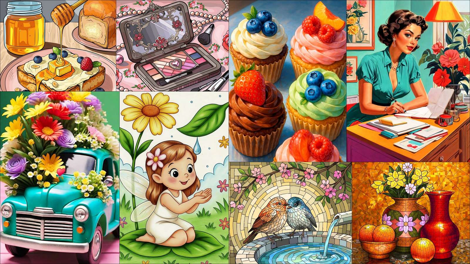 Cup cakes online puzzle