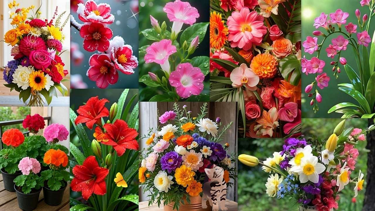 Blommamix pussel online från foto