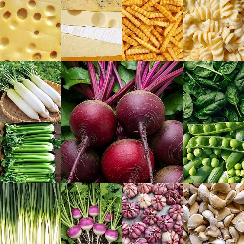 Vegetables with cheese online puzzle