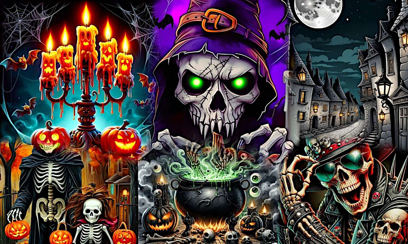 Scary pumpkins online puzzle