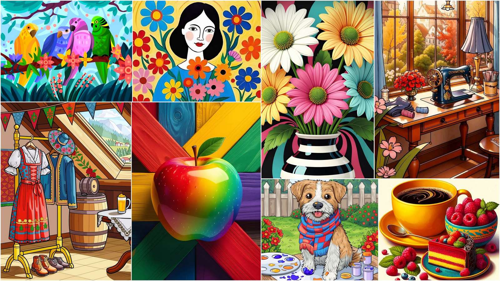 Perroquets colorés puzzle en ligne à partir d'une photo