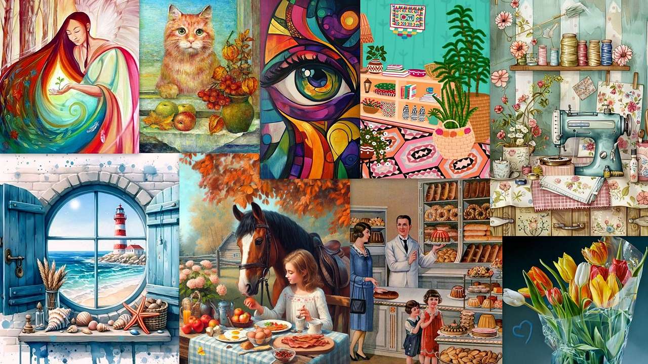 Collage av bilder Pussel online